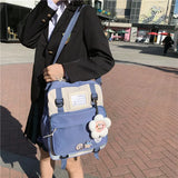 Transparent Female School Bag with Pocket, Multifunction Women Backpack