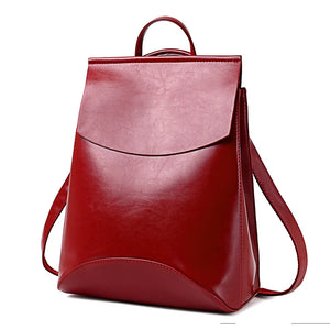 Women's PU Leather School Shoulder Bagpack