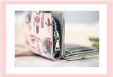 Korea Cartoon Bear Buckle Mini Zip Wallet Cute for Students Girls