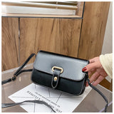 Women's Retro Small Square Leather Shoulder Bag with Twist Braid Lock