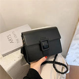 Women's Shoulder Bag Lock Twist Braid Square Bag