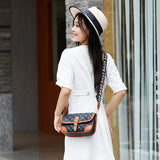 Women's Retro Leather Shoulder Bag with Buckle