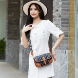 Women's Retro Leather Shoulder Bag with Buckle