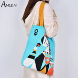 Female Woolen Crochet Shoulder Bag Vintage Handbag Tote