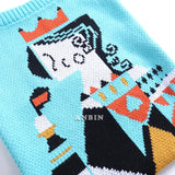 Female Woolen Crochet Shoulder Bag Vintage Handbag Tote