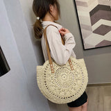 Straw Woven Large Capacity Shoulder Bag for Women