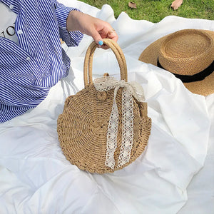 Summer Lace Circular Shoulder Bag Large Capacity Handbags