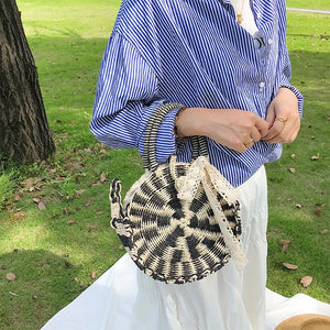 Summer Lace Circular Shoulder Bag Large Capacity Handbags