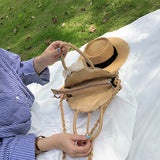 Summer Lace Circular Shoulder Bag Large Capacity Handbags