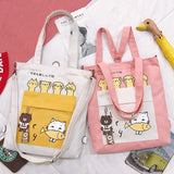 Female Shoulder Bag Woman Handbags Canvas Lady Cartoon Women's Shopper Totes