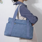 Large Women Canvas Tote Bag With Zipper Big Fabric Cloth Tote Bags For Women