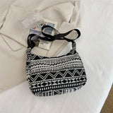 Canvas Shoulder Bag Ethnic Style Zipper Handbags
