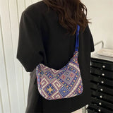 Canvas Shoulder Bag Ethnic Style Zipper Handbags