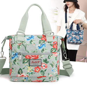 Flower Women Crossbody Bag Large Capacity Nylon Top-Handle Bags