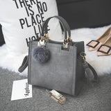 Women's Crossbody Handbag Travel Shoulder Bag with Hairball