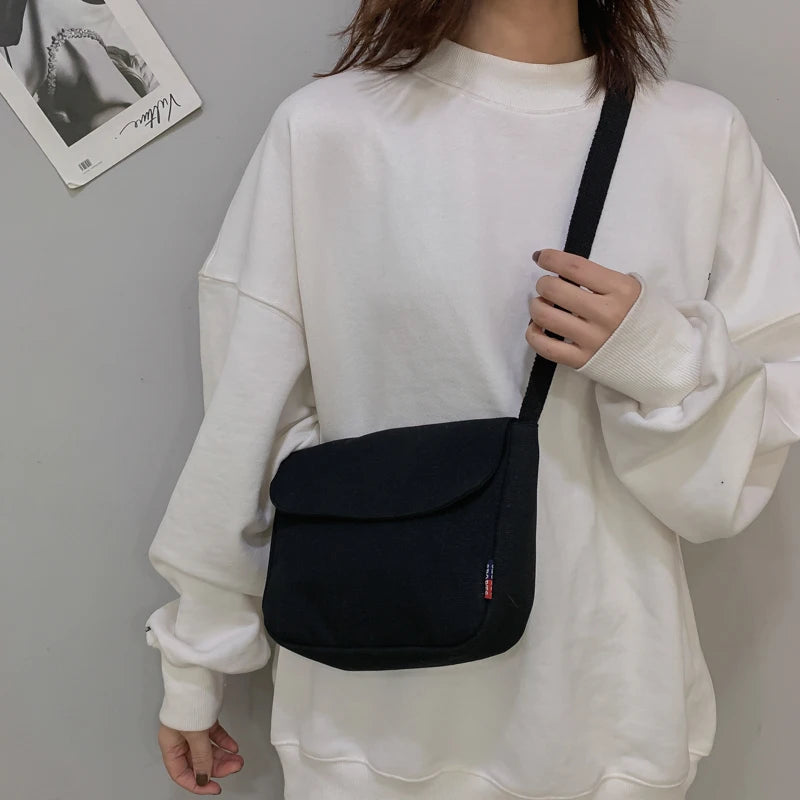 Female Small Bag Little Fresh Bread Casual Canvas Students Single Shoulder Bag
