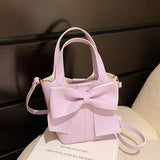 Female Small Bucket Bag All-match Bow Purses and Handbags