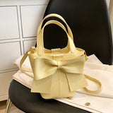 Female Small Bucket Bag All-match Bow Purses and Handbags