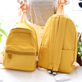 Small Fresh Canvas Backpack Women Solid School Backpacks for Teens
