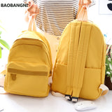 Small Fresh Canvas Backpack Women Solid School Backpacks Travel Shoulder Bags