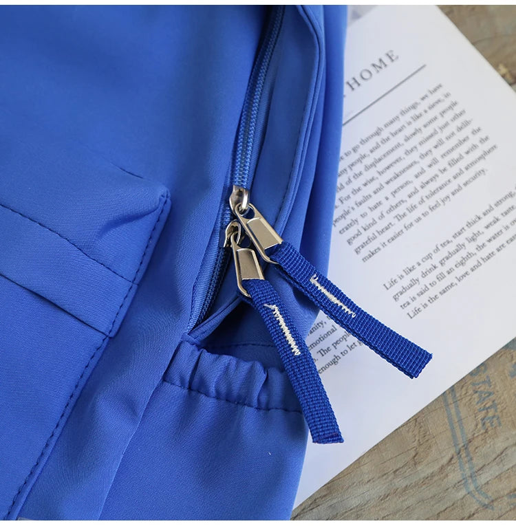 Female Small Fresh Nylon Backpack Women Solid School Backpack