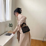 Women's Small Chain Crossbody Bag Winter Leather Handbag