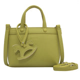 Beige Leather Shoulder Bag Green Crossbody Purse