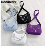 Small Square Shoulder Bag Nylon Handbag