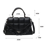Small Square Bag Tote PU Leather Women's Handbags Solid Shoulder Bags for Women