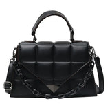 Small Square Bag Tote Women's Handbags Leather Solid Shoulder Crossbody Bags