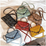 Small Square Bag Tote Women's Handbags Leather Solid Shoulder Crossbody Bags