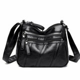 Women's Soft PU Leather Shoulder Bag Multi-Pocket Crossbody Bag