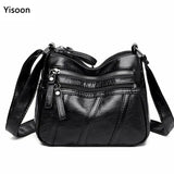 Women's Soft PU Leather Shoulder Bag Multi-Pocket Crossbody Bag