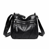Women's Soft PU Leather Shoulder Bag Multi-Pocket Crossbody Bag