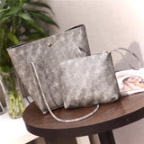 Female Solid Bucket PU Shoulder Bag Large Capacity Messenger