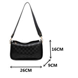 Women's Vintage Leather Shoulder Bag Plaid Crossbody Bag