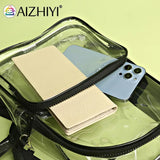 Female Transparent Portable Backpack PVC Waterproof Student School Bag