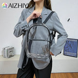 Female Transparent Portable Backpack PVC Waterproof Student School Bag