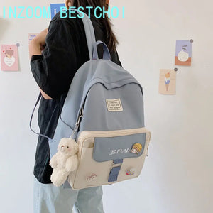 Female Student Harajuku Backpack Large Capacity Nylon School Bag