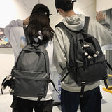 Female Student School Backpack Solid Oxford School Bag Unisex Travel