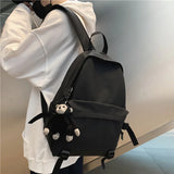 Female Student School Backpack Solid Oxford School Bag Unisex Travel