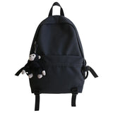 Female Student School Backpack Solid Oxford School Bag Unisex Travel