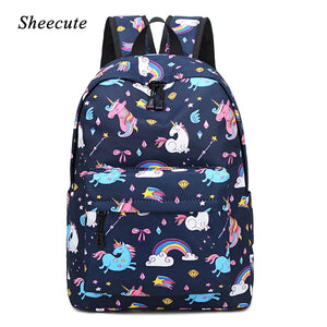 Female Student Schoolbag Girls Backpack Casual Printing Laptop Backpacks