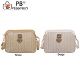 Women Summer Woven Shoulder Bag Love Heart Crossbody Messenger Bag