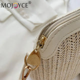Women Summer Woven Shoulder Bag Love Heart Messenger Bag