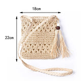 Women's Summer Woven Cross Body Bag with Tassel Shoulder Bag