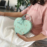 Women's Sweet Lace Heart Handbag Crossbody Bag