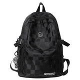 Women Plaid School Bag Student Backpack