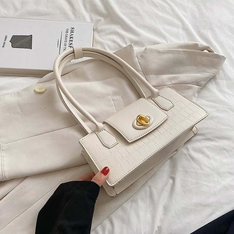 Stone Pattern Leather Tote Bag for Women