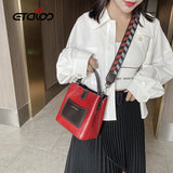 Female Tote Bucket Bag High PU Leather Shoulder Messenger Bag